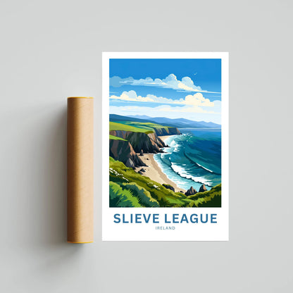 Slieve League Travel Poster