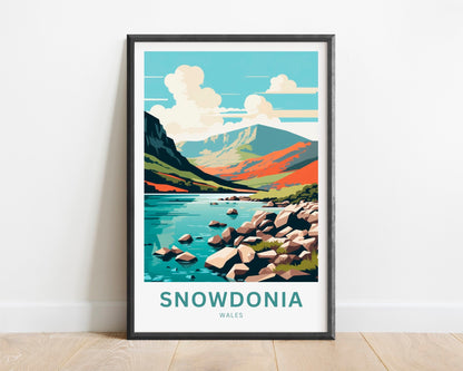 Snowdonia Travel Print - Snowdonia poster, United Kingdom Wall Art, Framed present, Gift United Kingdom Present - TravelTreasureCo