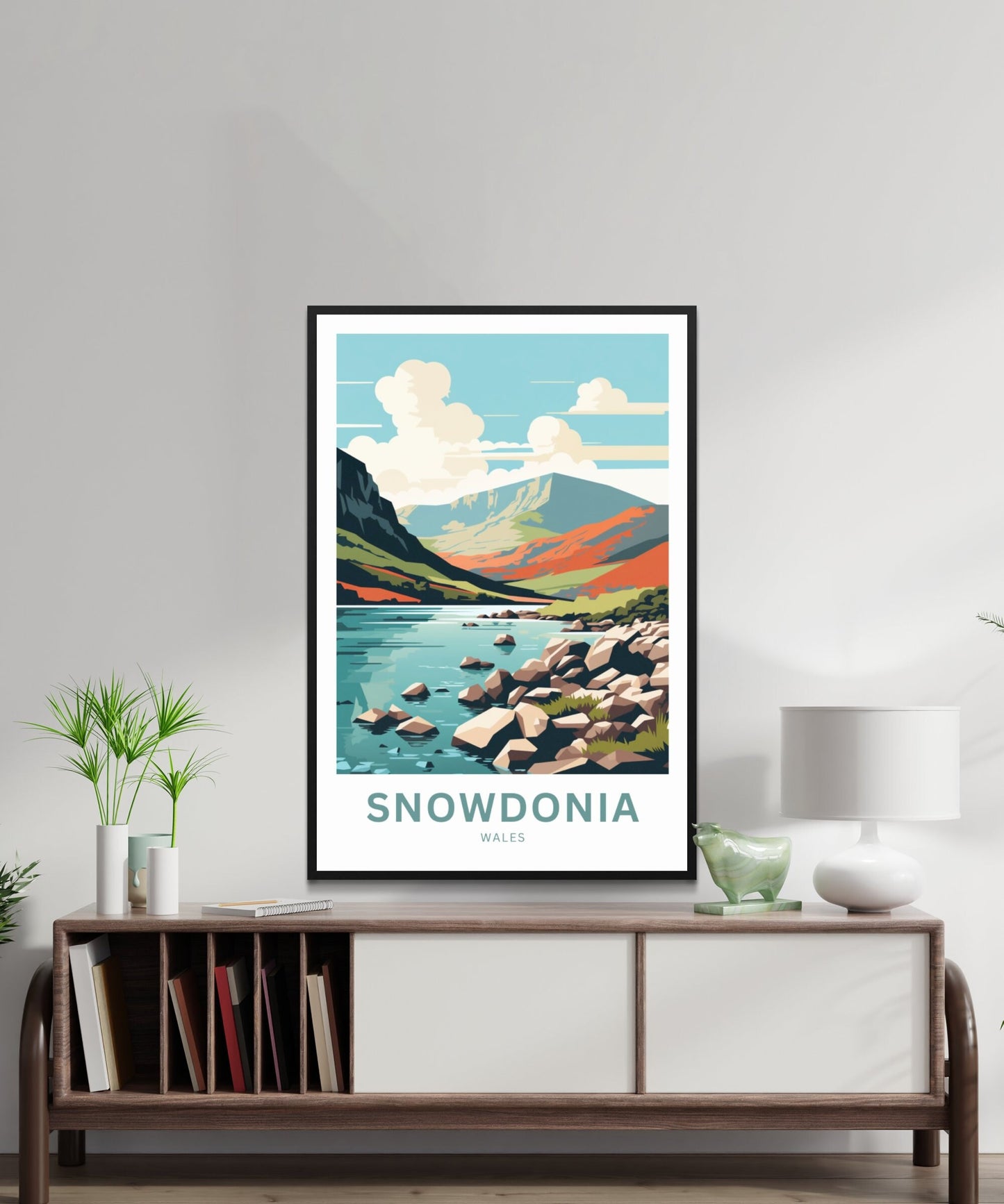 Snowdonia Travel Print - Snowdonia poster, United Kingdom Wall Art, Framed present, Gift United Kingdom Present - TravelTreasureCo