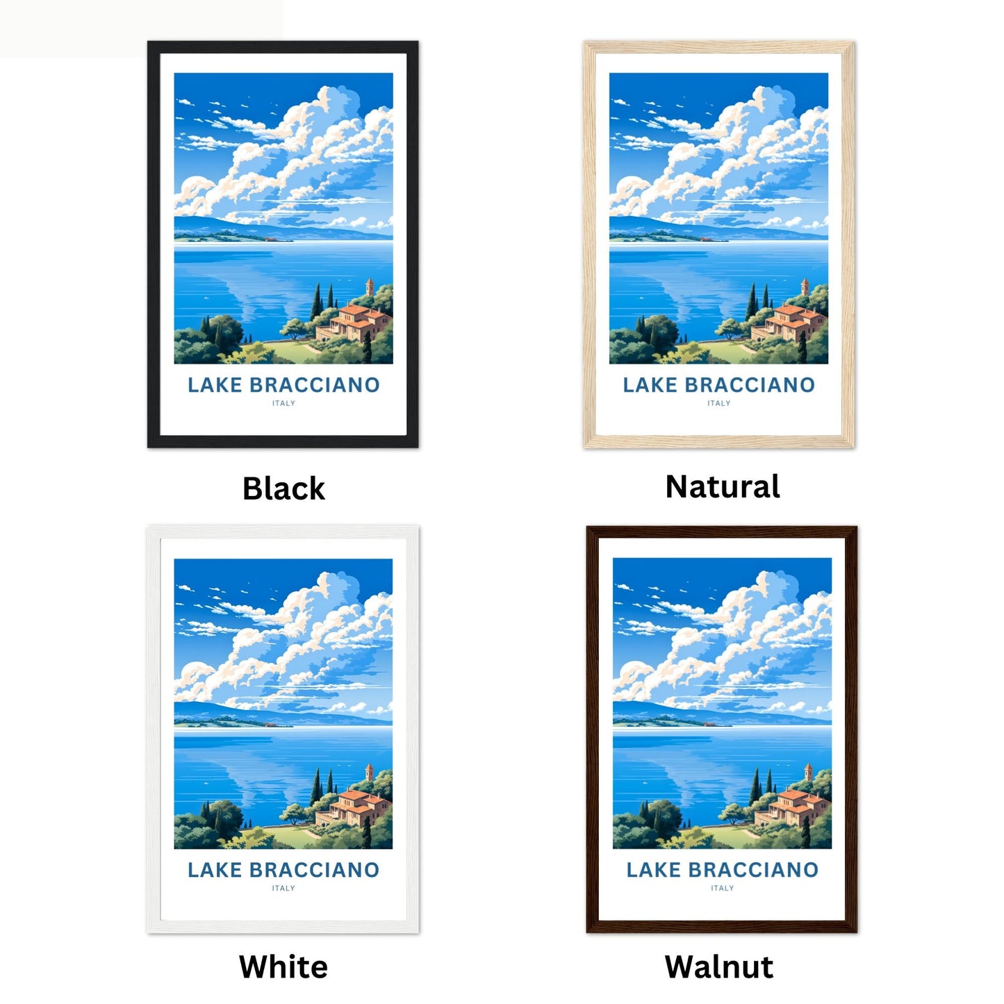 Lake Bracciano Travel Poster