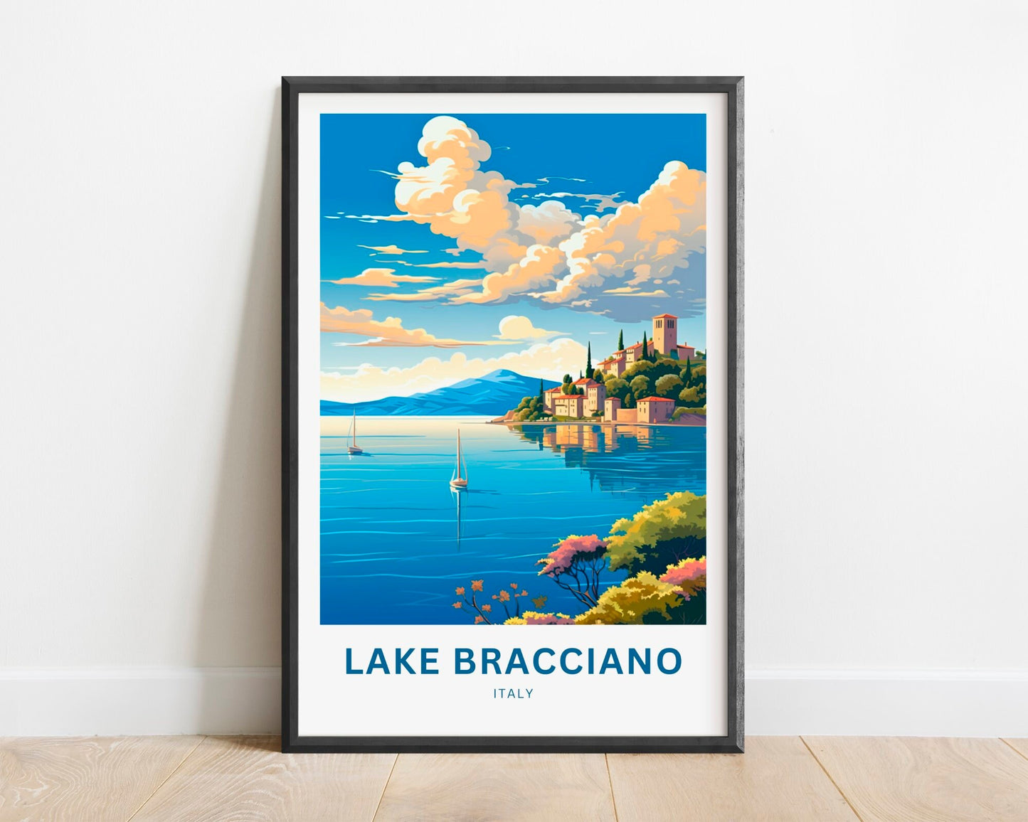 Lake Bracciano Travel Poster