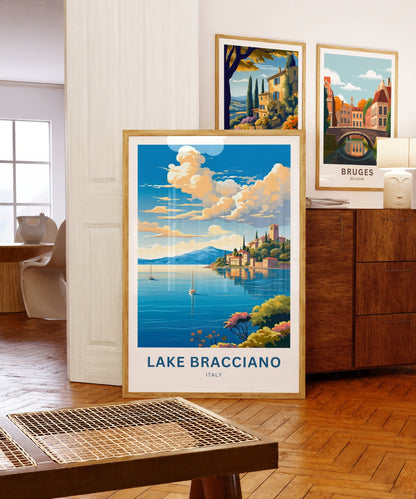 Lake Bracciano Travel Poster