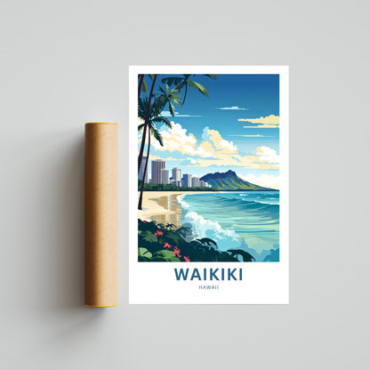 Waikiki Travel Poster