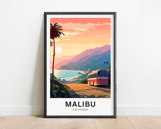 Malibu Travel Poster