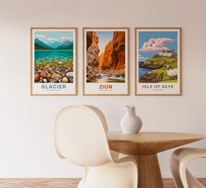 Zion Travel Print - Zion poster, Utah Wall Art, Framed present, Gift United States Present - TravelTreasureCo