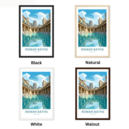 Roman Baths Travel Poster