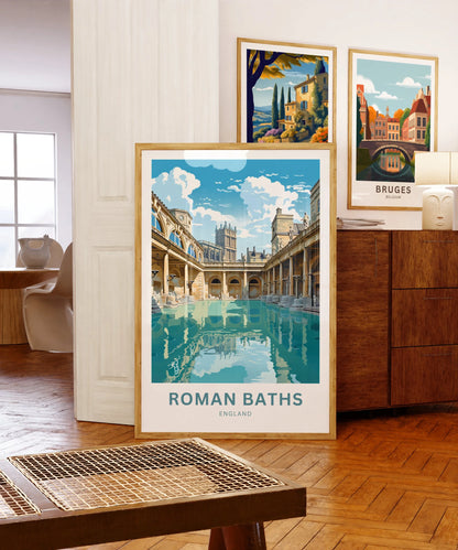 Roman Baths Travel Poster