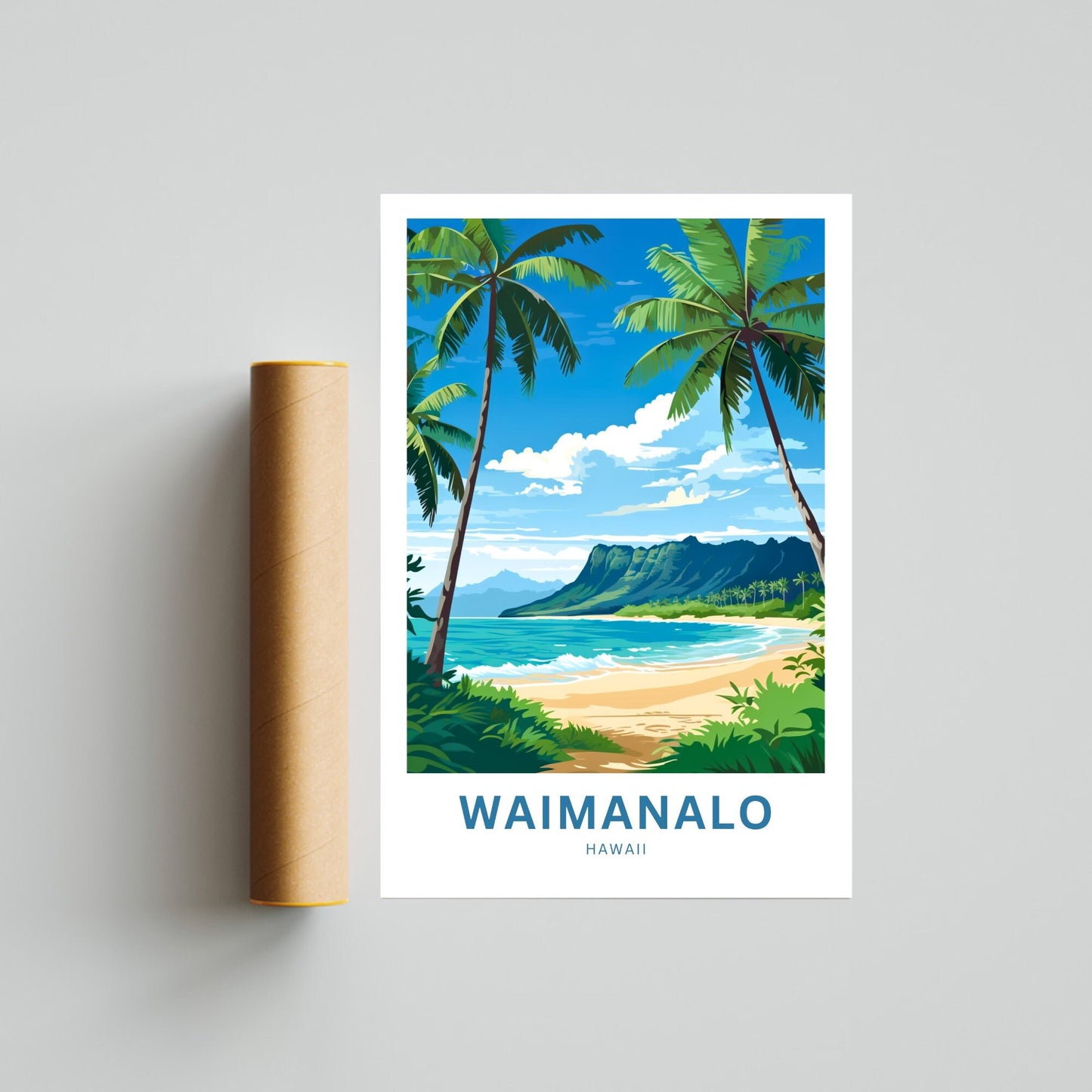 Waimanalo Beach Travel Poster