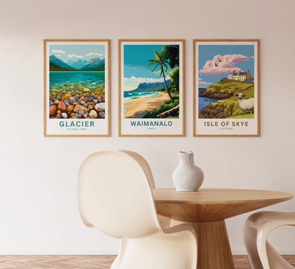 Waimanalo Beach Travel Print - Waimanalo Beach poster, Hawaii Wall Art, Framed present, Gift Hawaii Present - TravelTreasureCo