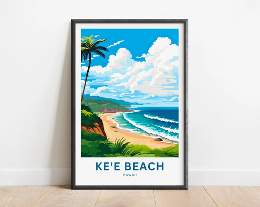 Ke'e Beach Travel Poster