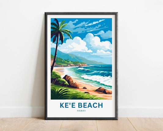 Ke'e Beach Travel Poster