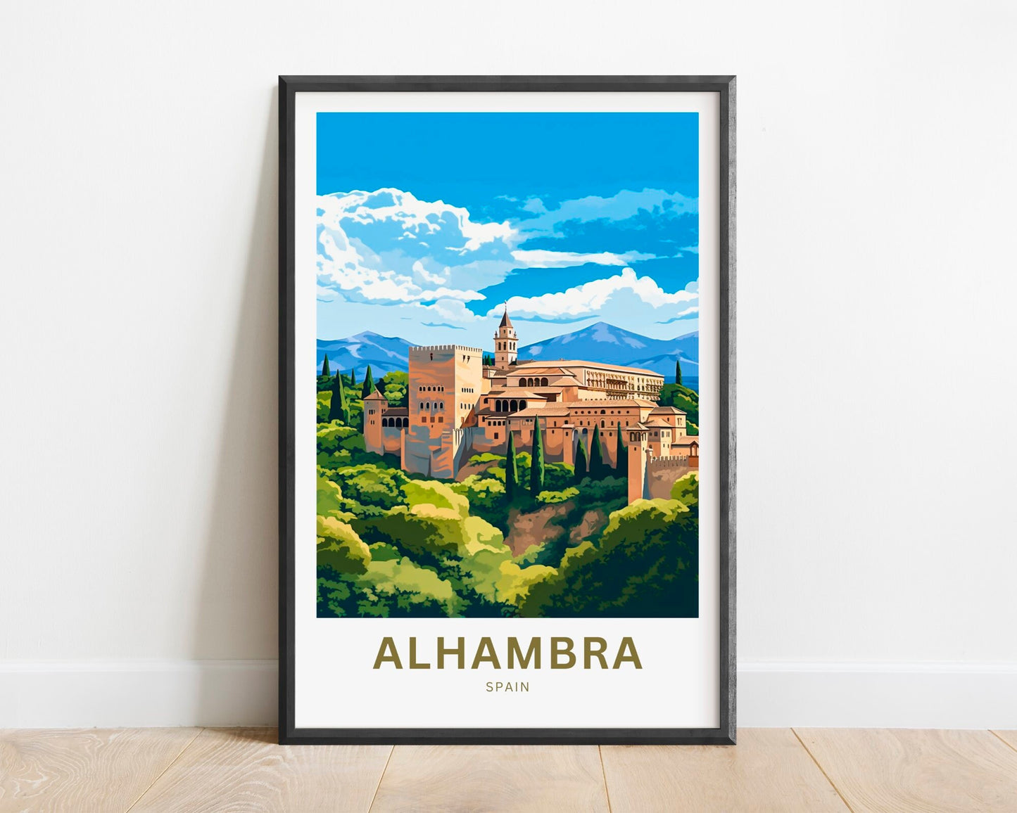 Alhambra Travel Print - Alhambra poster, Spain Wall Art, Framed present, Gift Spain Present - TravelTreasureCo