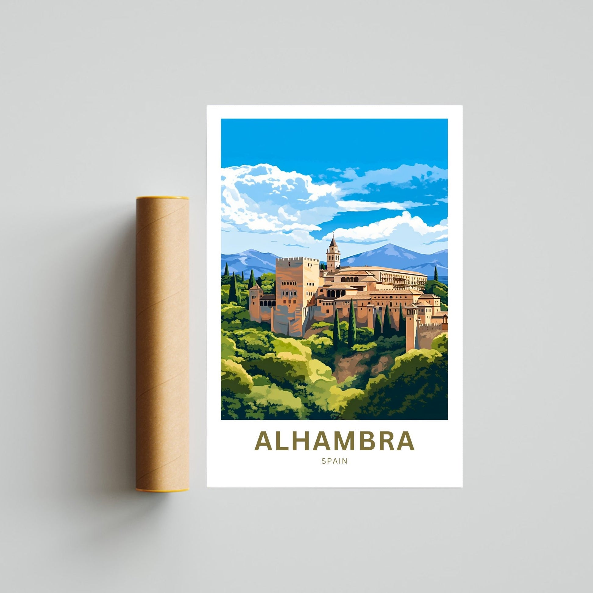 Alhambra Travel Print - Alhambra poster, Spain Wall Art, Framed present, Gift Spain Present - TravelTreasureCo