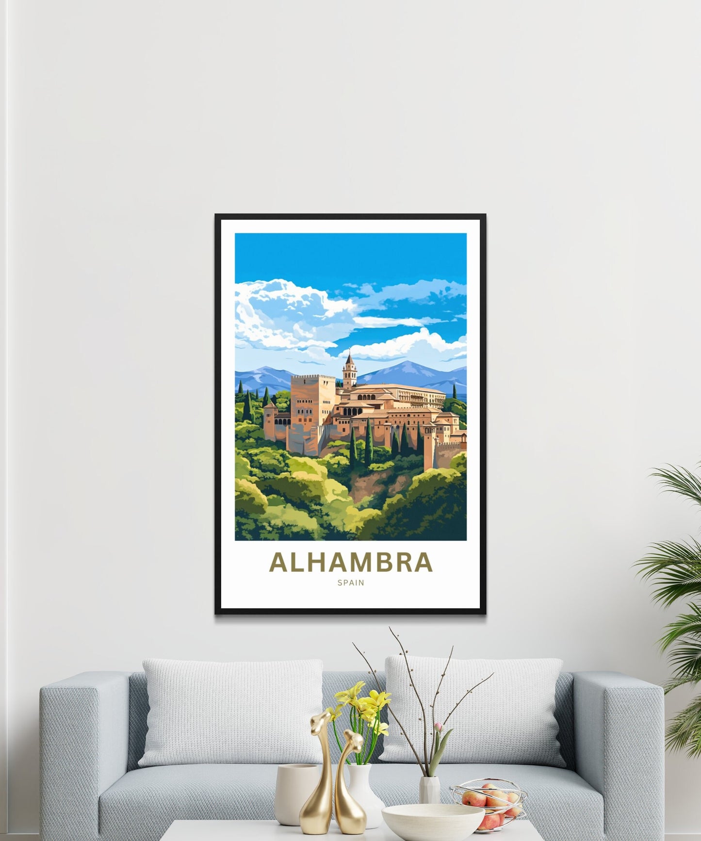 Alhambra Travel Print - Alhambra poster, Spain Wall Art, Framed present, Gift Spain Present - TravelTreasureCo