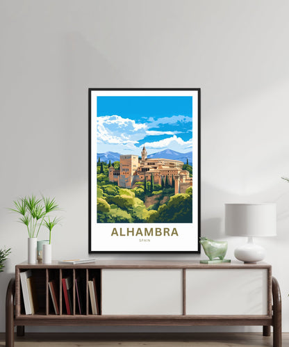 Alhambra Travel Print - Alhambra poster, Spain Wall Art, Framed present, Gift Spain Present - TravelTreasureCo