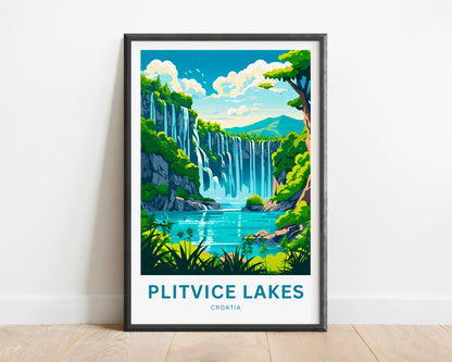 Plitvice Lake Travel Poster