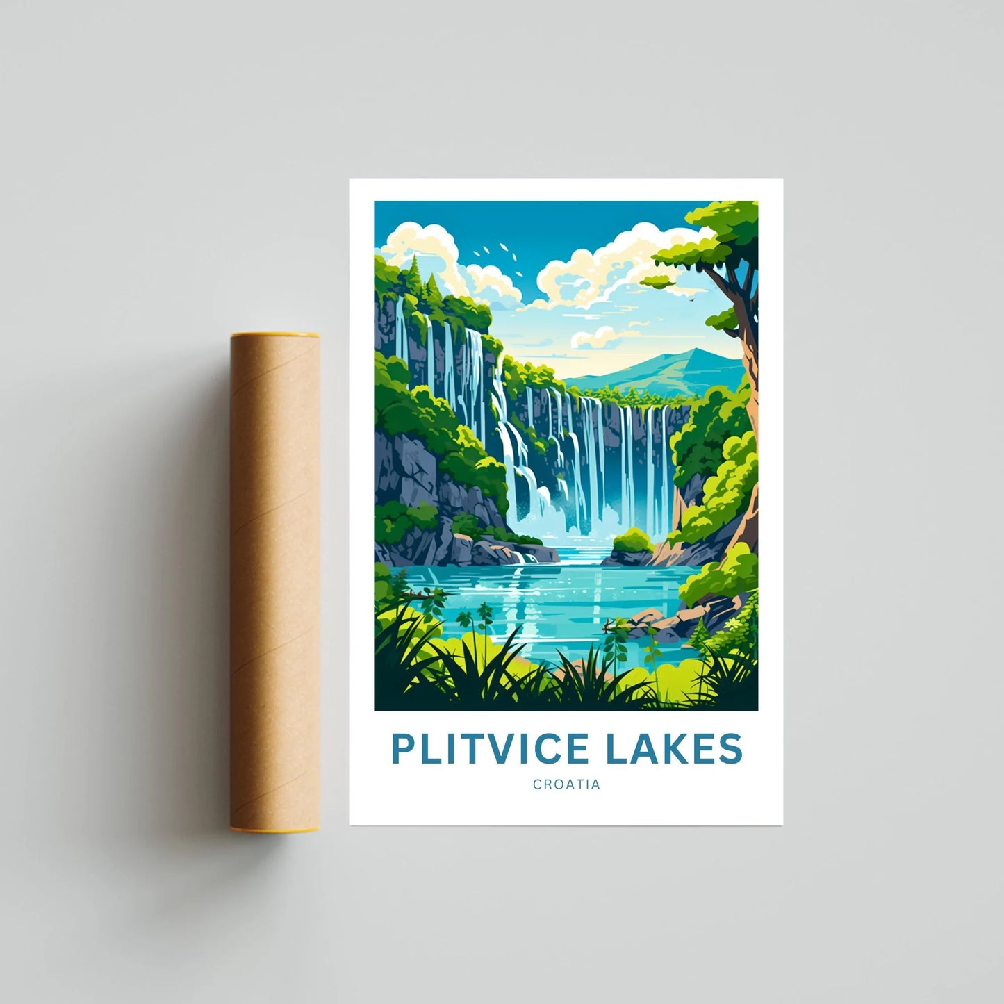 Plitvice Lake Travel Poster