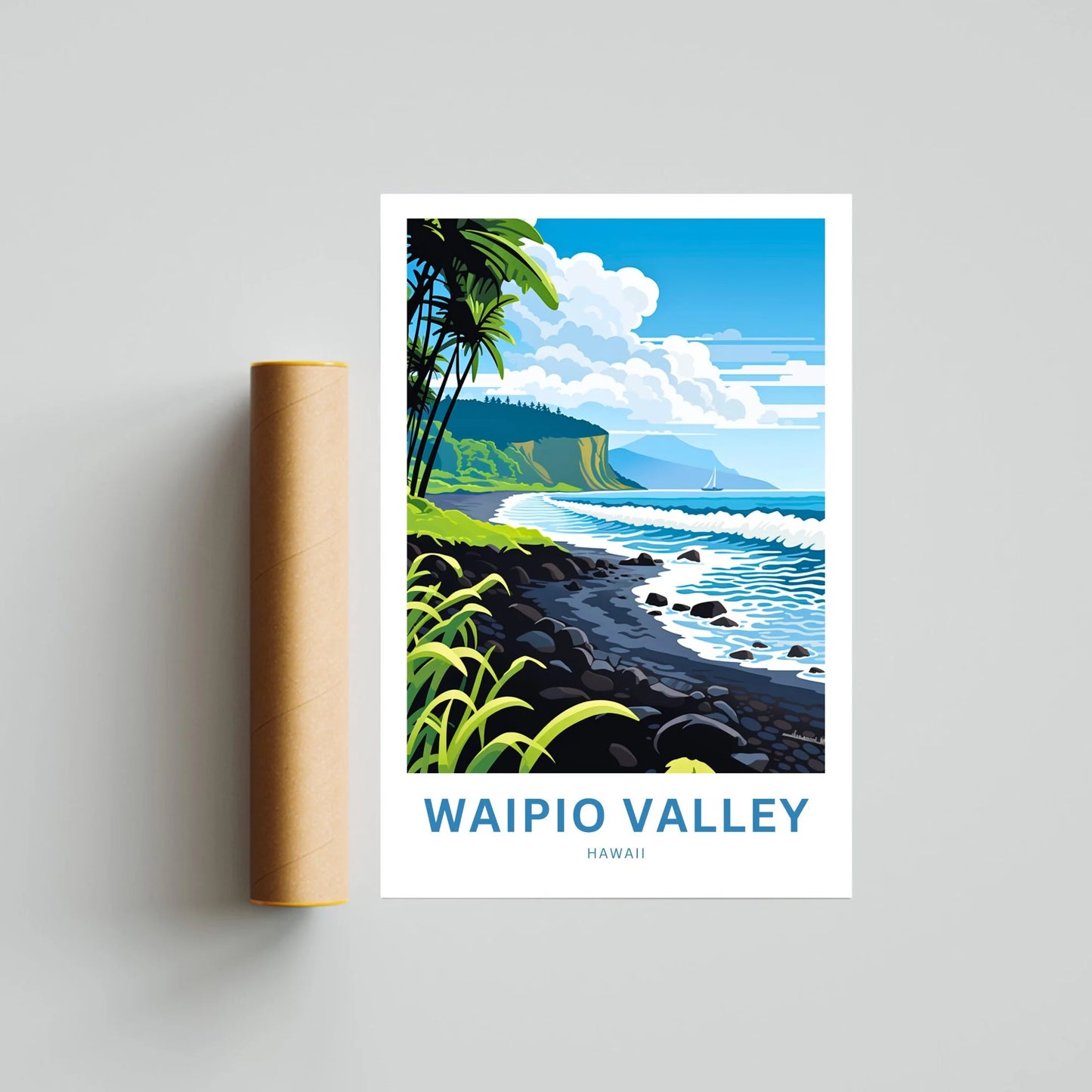 Waipio Valley Travel Poster