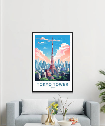 Tokyo Tower Travel Poster