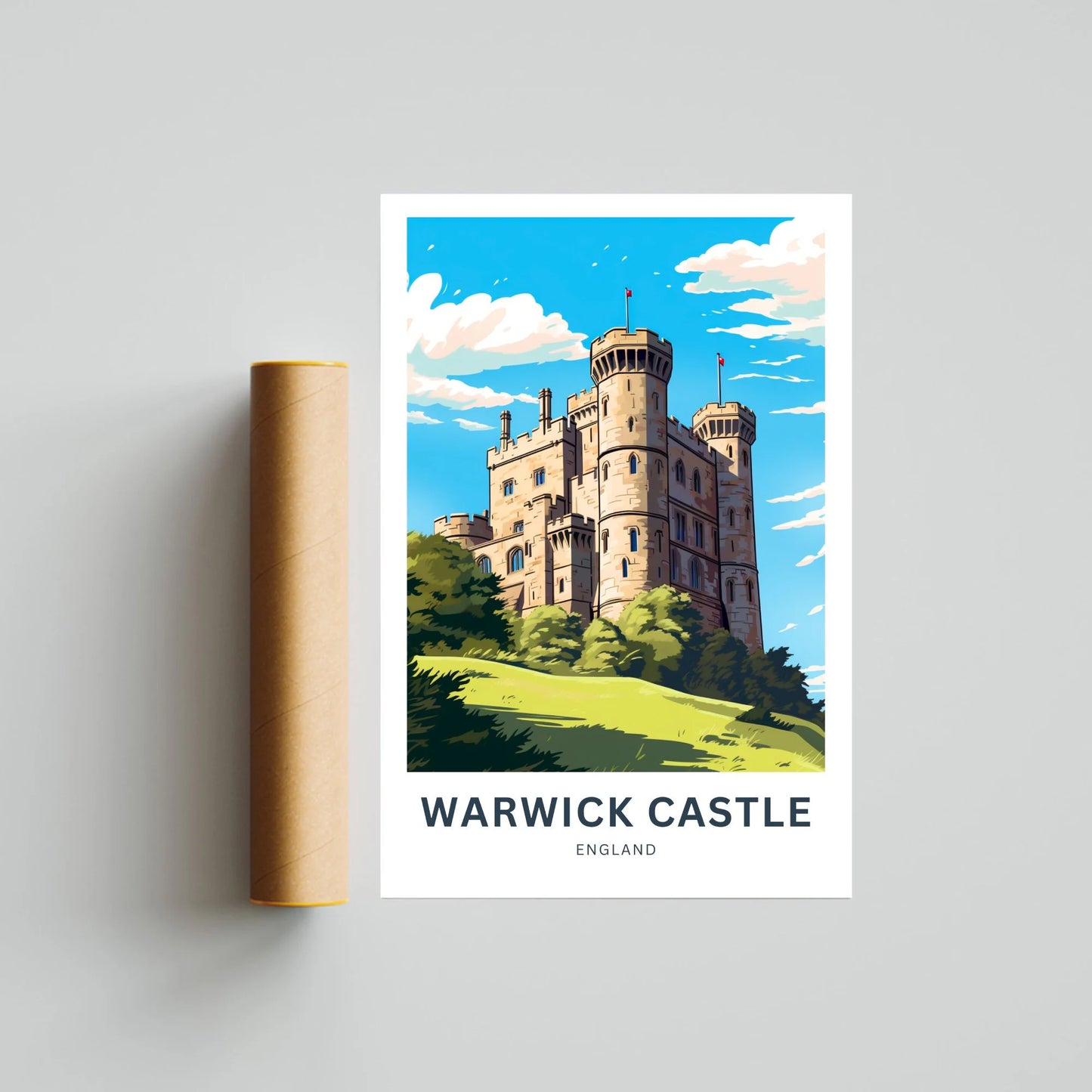 Warwick Castle Travel Poster