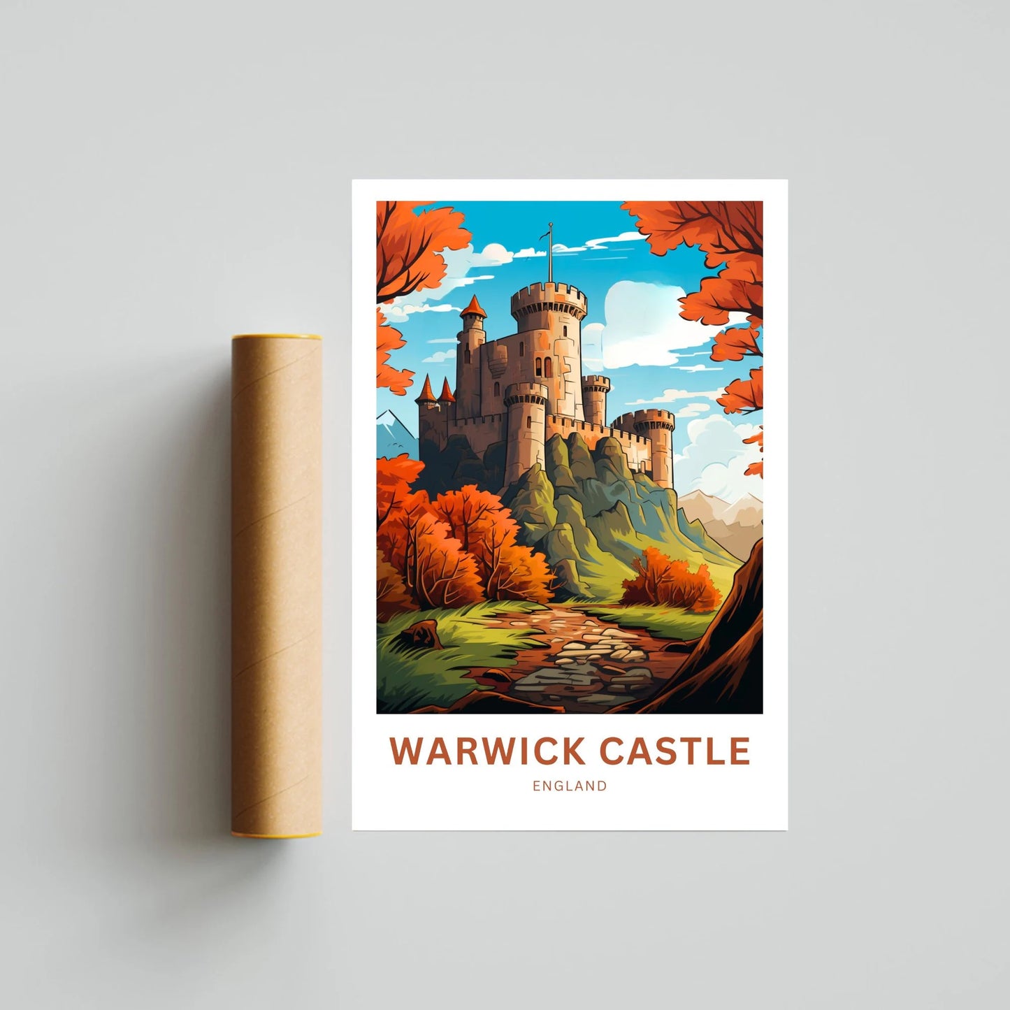 Warwick Castle Travel Poster