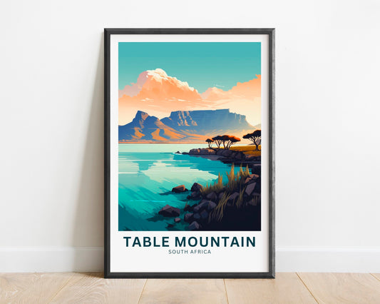 Table Mountain Print - Table Mountain poster, South Africa Wall Art, Framed present, Gift South Africa Present - TravelTreasureCo