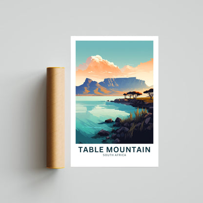 Table Mountain Print - Table Mountain poster, South Africa Wall Art, Framed present, Gift South Africa Present - TravelTreasureCo