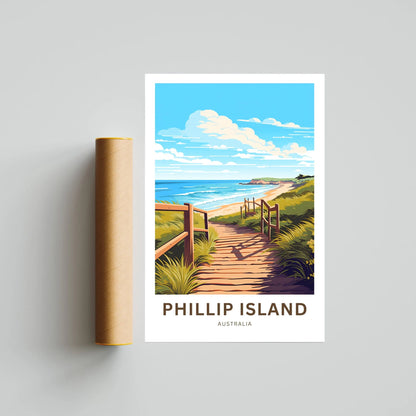 Phillip Island Travel Poster