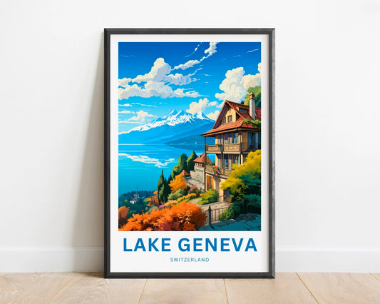 Lake Geneva Travel Poster