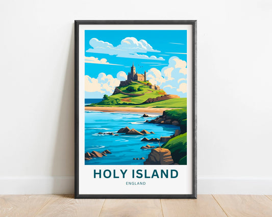 Holy Island Travel Poster