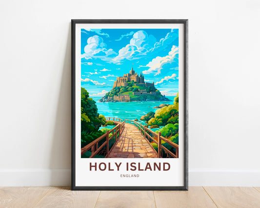 Holy Island Travel Poster
