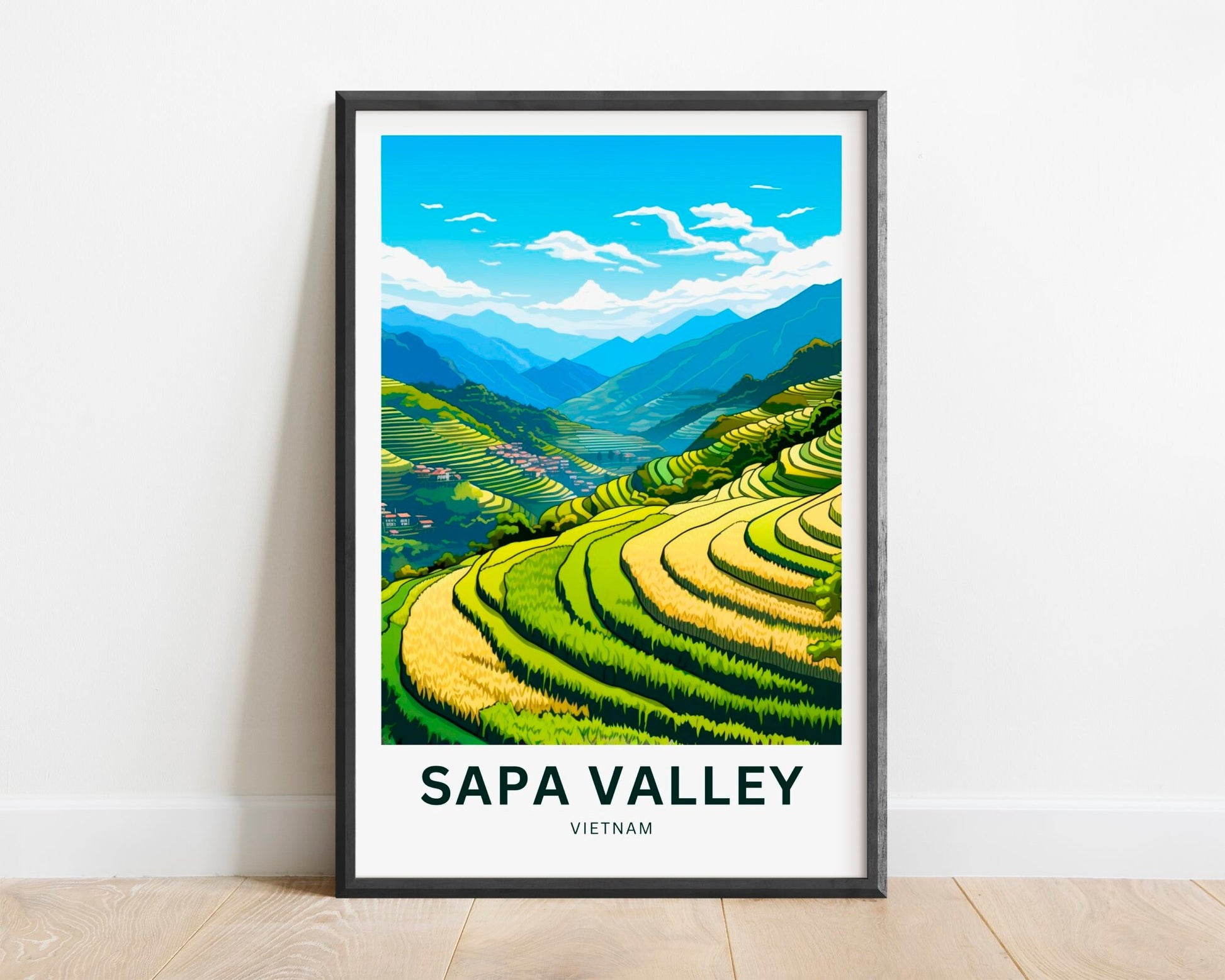 Sapa Valley Travel Print - Sapa Valley poster, Vietnam Wall Art, Framed present, Gift Vietnam Present - TravelTreasureCo