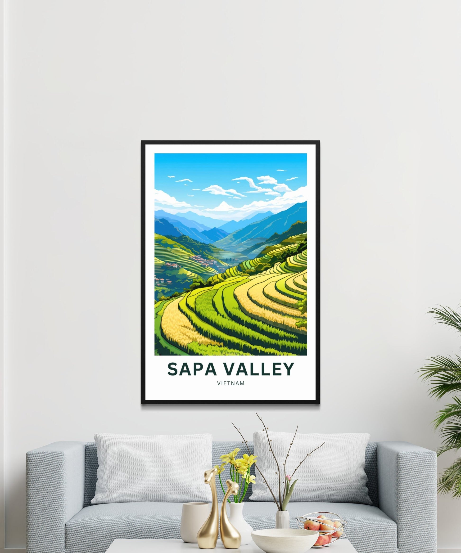 Sapa Valley Travel Print - Sapa Valley poster, Vietnam Wall Art, Framed present, Gift Vietnam Present - TravelTreasureCo