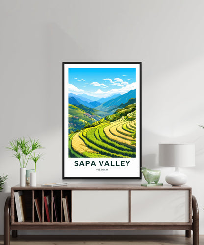 Sapa Valley Travel Print - Sapa Valley poster, Vietnam Wall Art, Framed present, Gift Vietnam Present - TravelTreasureCo