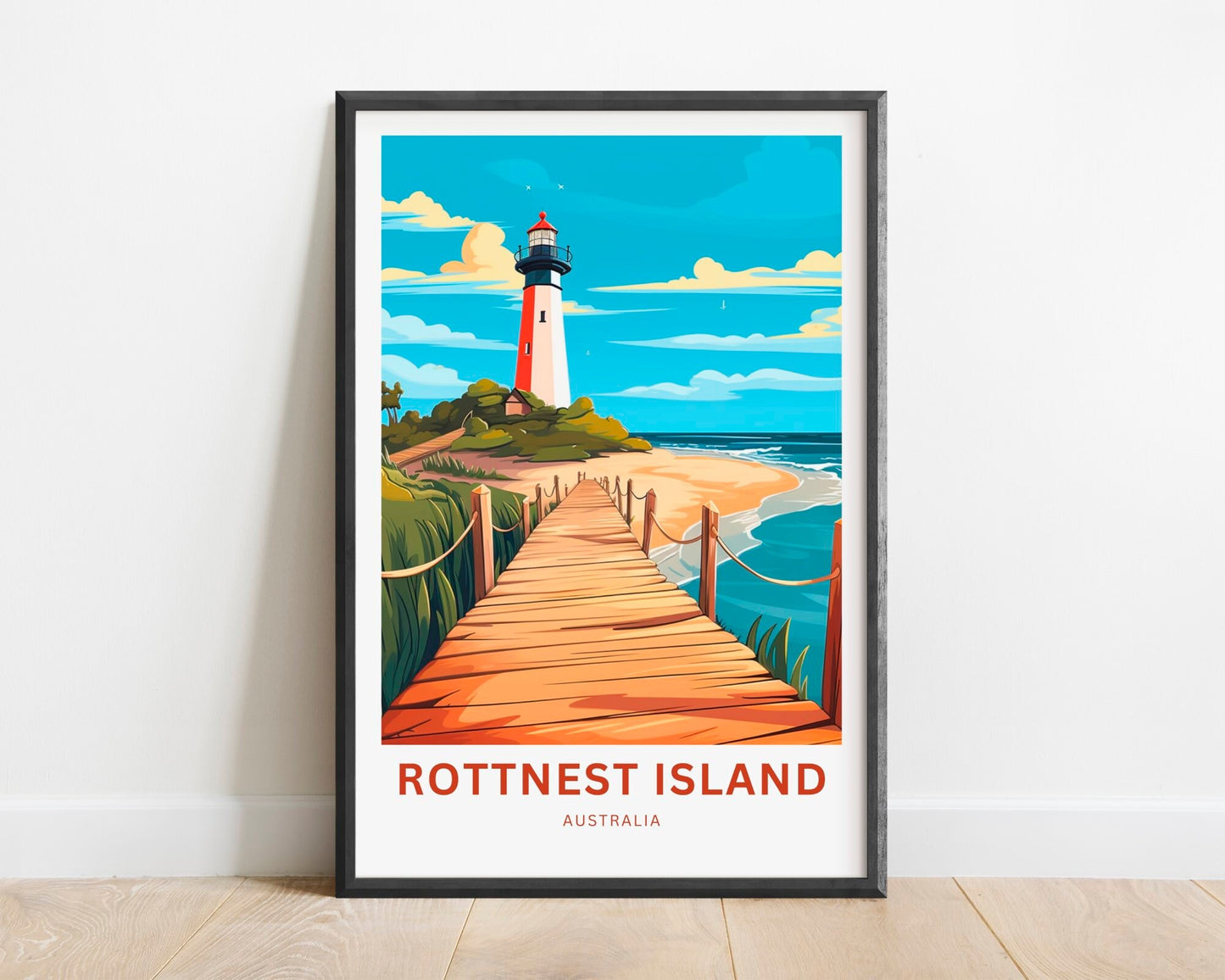 Rottnest Island Travel Print - Rottnest Island poster, Australia Wall Art, Framed present, Gift Australia Present - TravelTreasureCo