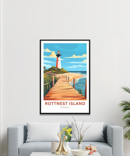 Rottnest Island Travel Print - Rottnest Island poster, Australia Wall Art, Framed present, Gift Australia Present - TravelTreasureCo