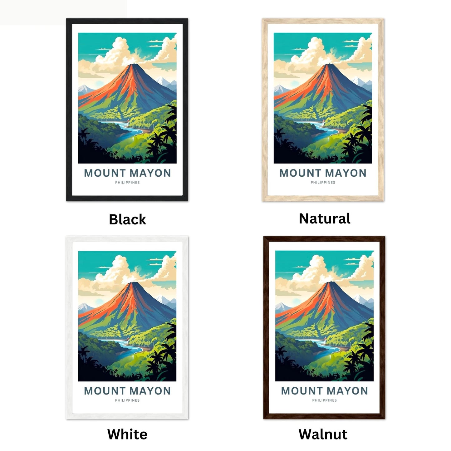 Mount Mayon Island Travel Poster