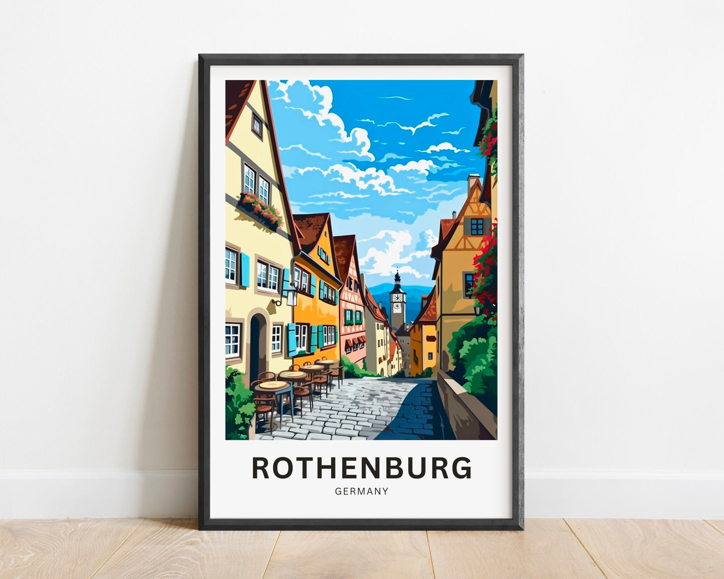 Rothenburg Travel Print - Rothenburg poster, Germany Wall Art, Framed present, Gift Germany Present - TravelTreasureCo