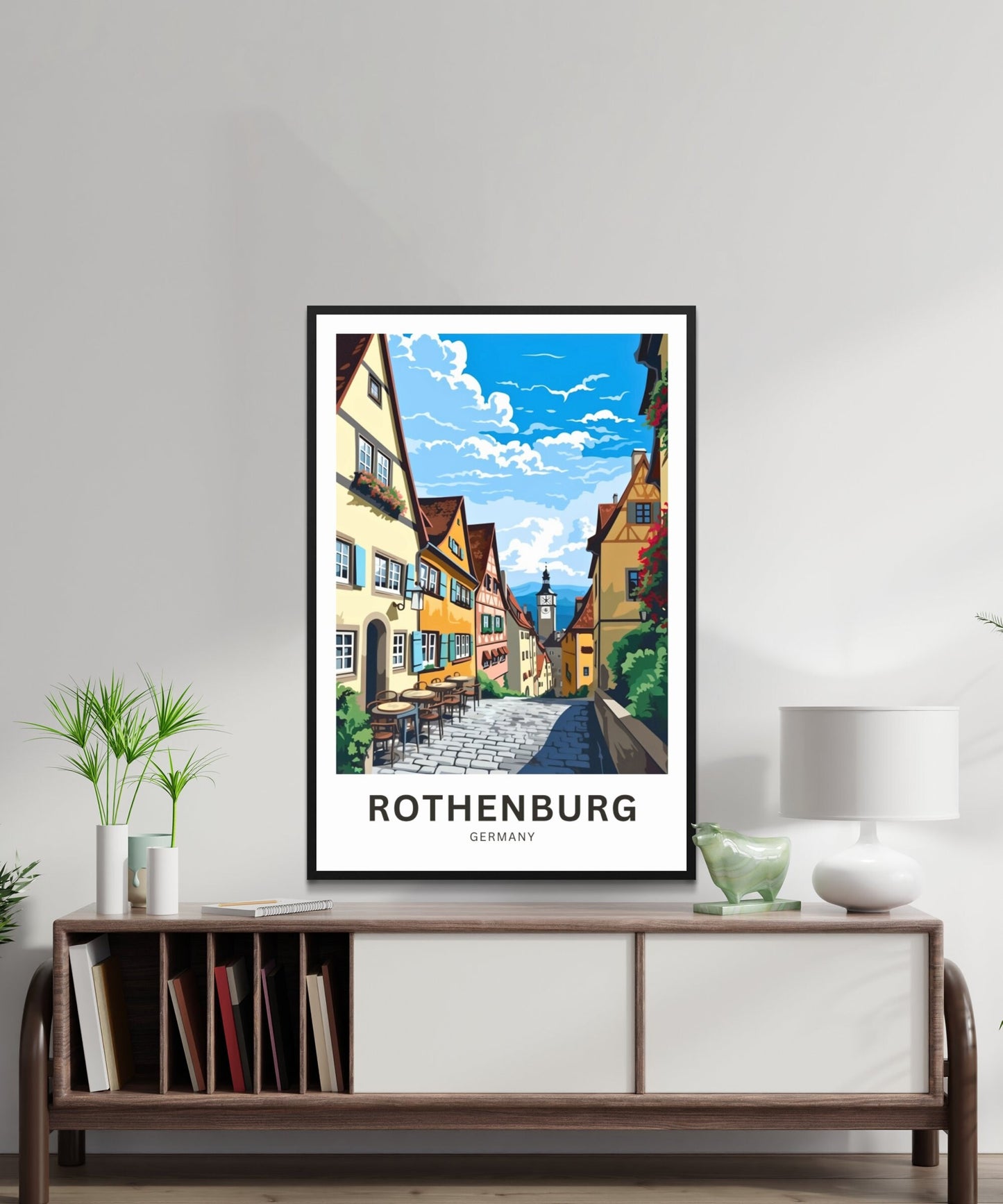 Rothenburg Travel Print - Rothenburg poster, Germany Wall Art, Framed present, Gift Germany Present - TravelTreasureCo