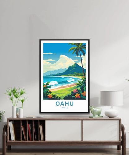 Oahu Travel Poster