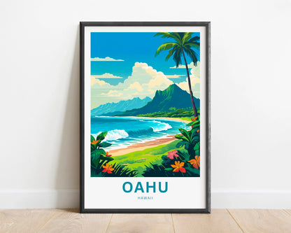 Oahu Travel Poster