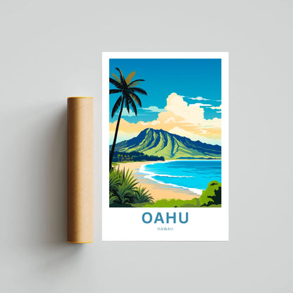 Oahu Travel Poster