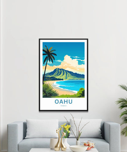 Oahu Travel Poster