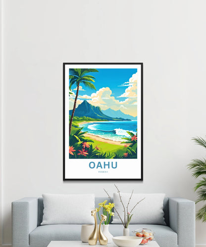 Oahu Travel Poster