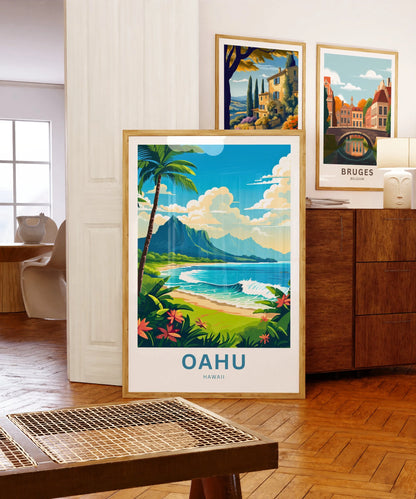 Oahu Travel Poster