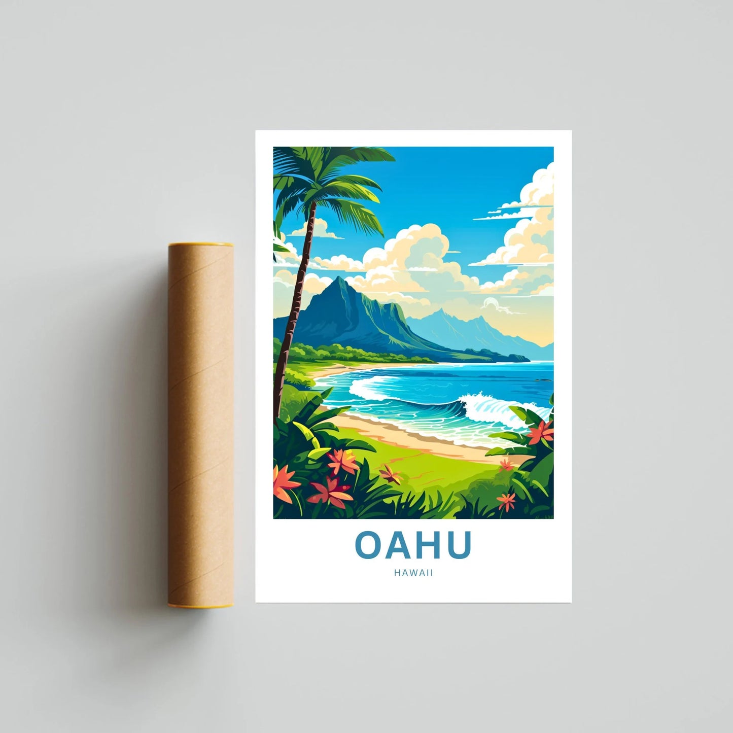 Oahu Travel Poster