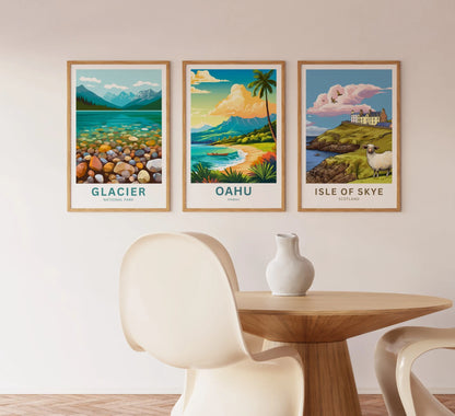 Oahu Travel Poster