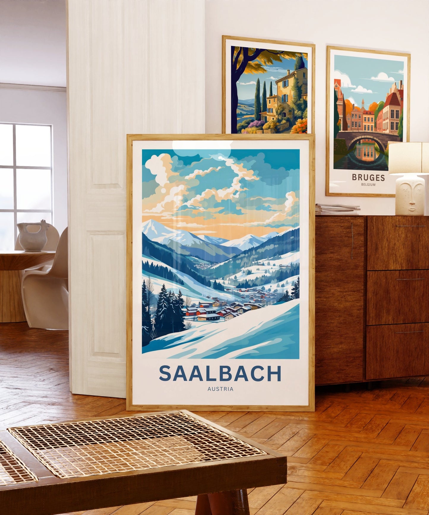 Saalbach Travel Print - Saalbach poster, Austria Wall Art, Framed present, Gift Austria Present - TravelTreasureCo