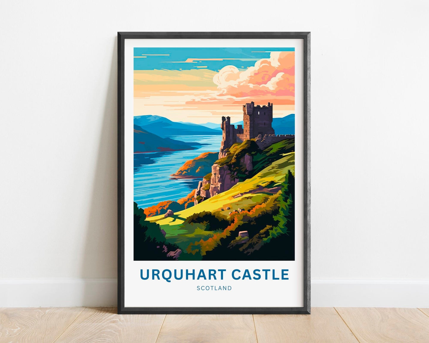 Urquhart Castle Travel Print - Urquhart Castle poster, Scotland Wall Art, Framed present, Gift Scotland Present - TravelTreasureCo