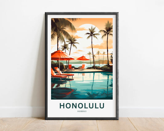 Honolulu Travel Poster